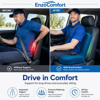 EnzoComfort© Ergonomic Seat Support Cushion