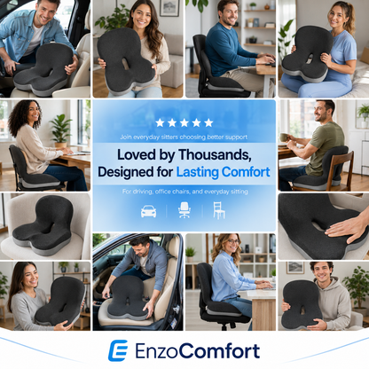 EnzoComfort© Ergonomic Seat Support Cushion