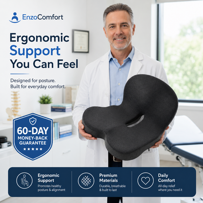EnzoComfort© Ergonomic Seat Support Cushion
